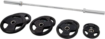 Olympic Weights Set with 7Ft Olympic Barbell for Muscle Toning, Strength Building, Weight Loss - Multiple Choices Available